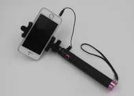 Black Aluminum Cable Take Pole Selfie Stick For Smart Phone Camera Tripod