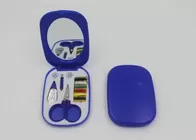 Blue Color Domestic Small Sewing Kit Tool With Hair Brush Set 8.8*5.9*1.2cm