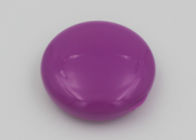 Purple Double Cap Round Pill Box With Seven Compartments / Travel Pill Holder
