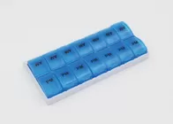 14 Day Pill Organizer , Plastic Medical Pill Box  With Base Tray Square Shaped