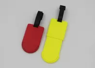 Bank Red Or Yellow Luggage Bag Tags With ID Card Inside / Plastic Hang Tag