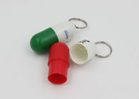 Capsule Shaped Home Plastic Pill Holder Keychain For Decoration