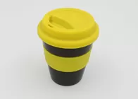 Custom Printed Colorful Plastic Coffee Cup With Silicone Lid And Grip 350ml