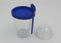 Eco - Friendly Plastic Coffee Cup Single Wall With Dome Lid And Spoon For Kid And Adult