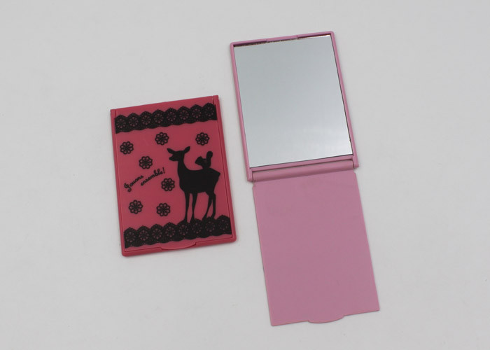 Pocket Size 1 Side Rectangular Plastic Makeup Mirror Small