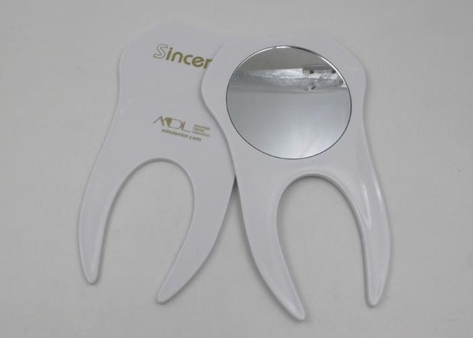 Promotion Gifts Travel Makeup Mirrors For Doctor , Tooth Shape Portable Cosmetic Mirror