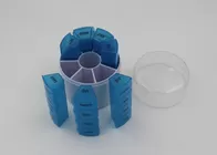 Cylindrical Plastic Pill Box With Stamp Printing Logo / 28 Day Pill Organizer