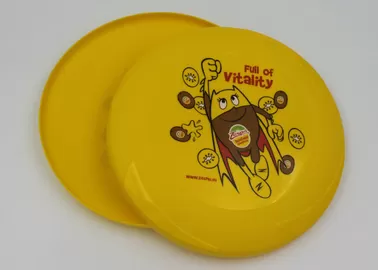 Eco - Friendly Yellow Plastic Frisbee EN71 , Outdoor Toy Flying Saucer Frisbee