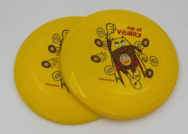 Eco - Friendly Yellow Plastic Frisbee EN71 , Outdoor Toy Flying Saucer Frisbee