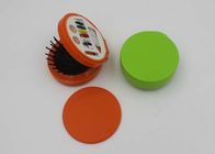 Round Plastic ABS + Rubber + Nylon Mini Sewing Kit / Compact Hair Brush With Mirror