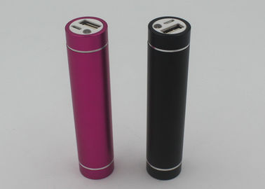 Black / Pink Cylindrical Micro USB Power Bank With Logo Printing CE ROHS