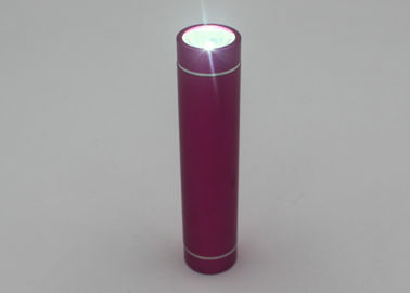 Black / Pink Cylindrical Micro USB Power Bank With Logo Printing CE ROHS