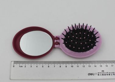 Fashsion Oval Shape 2 In 1 Folding Travel Hair Brush With Mirror And Comb