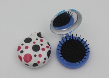 Elegant Travel Hanging Collapsible Hair Brush / Compact Mirror Brush