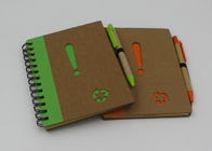 Promotional School Recycled Paper Notebook With Ball Pen 70 Sheets