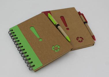 Promotional School Recycled Paper Notebook With Ball Pen 70 Sheets