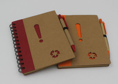 Promotional School Recycled Paper Notebook With Ball Pen 70 Sheets