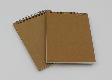 Eco - Friendly Pocket Kraft Paper Notebook With Line Printing Inside / Spiral Notepad