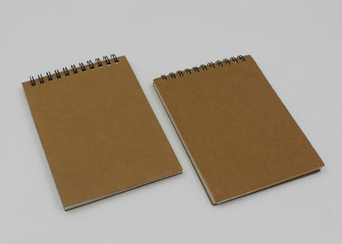 Eco - Friendly Pocket Kraft Paper Notebook With Line Printing Inside / Spiral Notepad