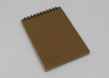 Eco - Friendly Pocket Kraft Paper Notebook With Line Printing Inside / Spiral Notepad