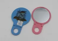 Mini Cute Round Travel Makeup Mirrors With Folding Handle For Children