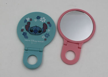 Mini Cute Round Travel Makeup Mirrors With Folding Handle For Children