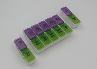 Promotional Pocket PP Plastic Pill Box With Date Letters / Two Week Pill Organizer