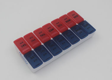 Promotional Pocket PP Plastic Pill Box With Date Letters / Two Week Pill Organizer