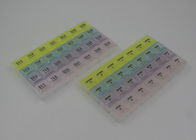 Personal 28 Compartments Monthly Pill Box With Colored Lid And OEM Printing