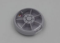 Round Shape Plastic Pill Holder With Push Button / Pill Storage Containers