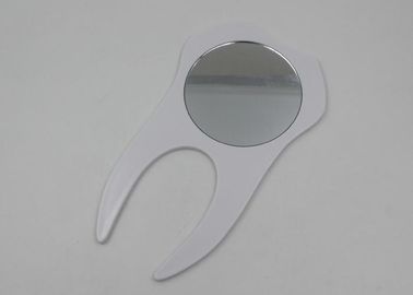 Promotion Gifts Travel Makeup Mirrors For Doctor , Tooth Shape Portable Cosmetic Mirror