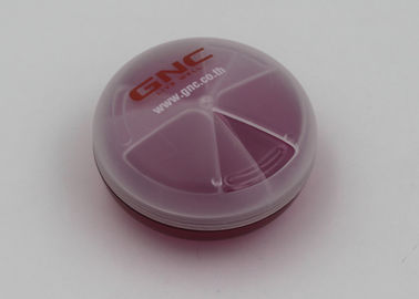 Round Shape Clear Plastic Pill Box With 3 Cpmpartments / Pill Storage Containers