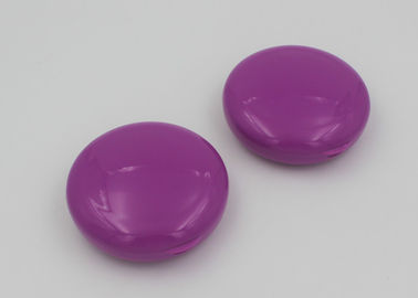 Purple Double Cap Round Pill Box With Seven Compartments / Travel Pill Holder