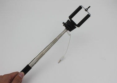 Adjustable Wired Selfie Stick For Smartphone , Hand Held Selfie Extension Pole