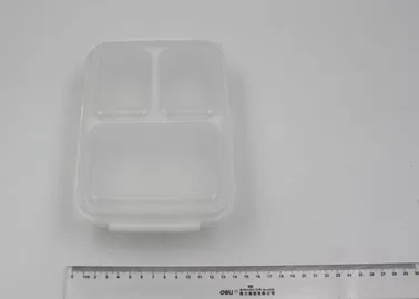 White Plastic Lunch Boxes With Compartments , Disposable Food Containers With Lids