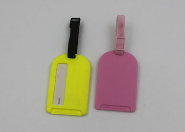 Hotel PS Plastic Luggage Bag Tags With Rubber Loop For Promotional Gifts