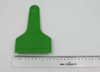 Small Car Ice Scraper With Rubber Blade And Green Sturdy Handle