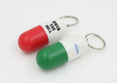 Capsule Shaped Home Plastic Pill Holder Keychain For Decoration