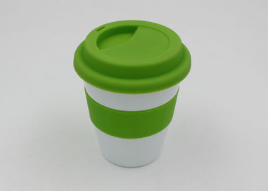 Custom Printed Colorful Plastic Coffee Cup With Silicone Lid And Grip 350ml