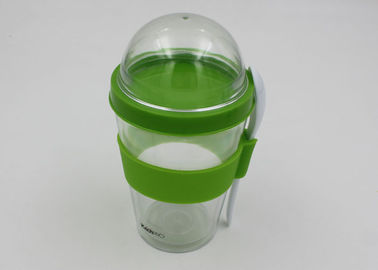 Eco - Friendly Plastic Coffee Cup With Dome Lid And Spoon For Kid And Adult