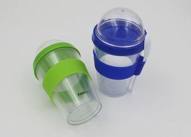 Eco - Friendly Plastic Coffee Cup With Dome Lid And Spoon For Kid And Adult