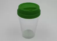 Reusable Double Wall Clear Plastic Coffee Cups With Lids / Plastic Travel Coffee Mugs