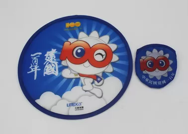 25cm Cute Dog Fabric Nylon Plastic Frisbee With Samll Pouch For Advertising