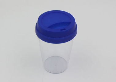 Reusable Single Wall Clear Plastic Coffee Cups With Lids / Plastic Travel Coffee Mugs