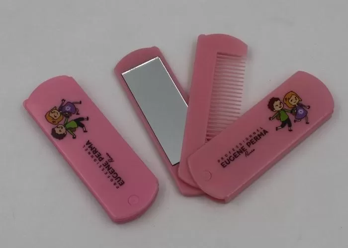 Eco - Friendly Hotel Foldable Mirror Comb Set In Bank And Office / Gift Mirror
