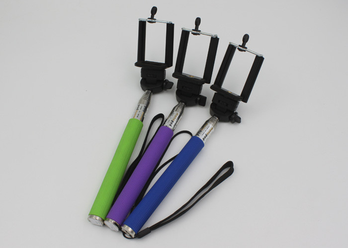 Folding Bluetooth Mobile Phone Monopod Selfie Stick Green / Purple / Blue