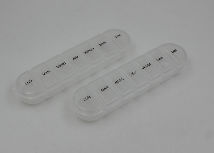 7 Compartments Medication Pocket Plastic Pill Box  , Travel Pill Case
